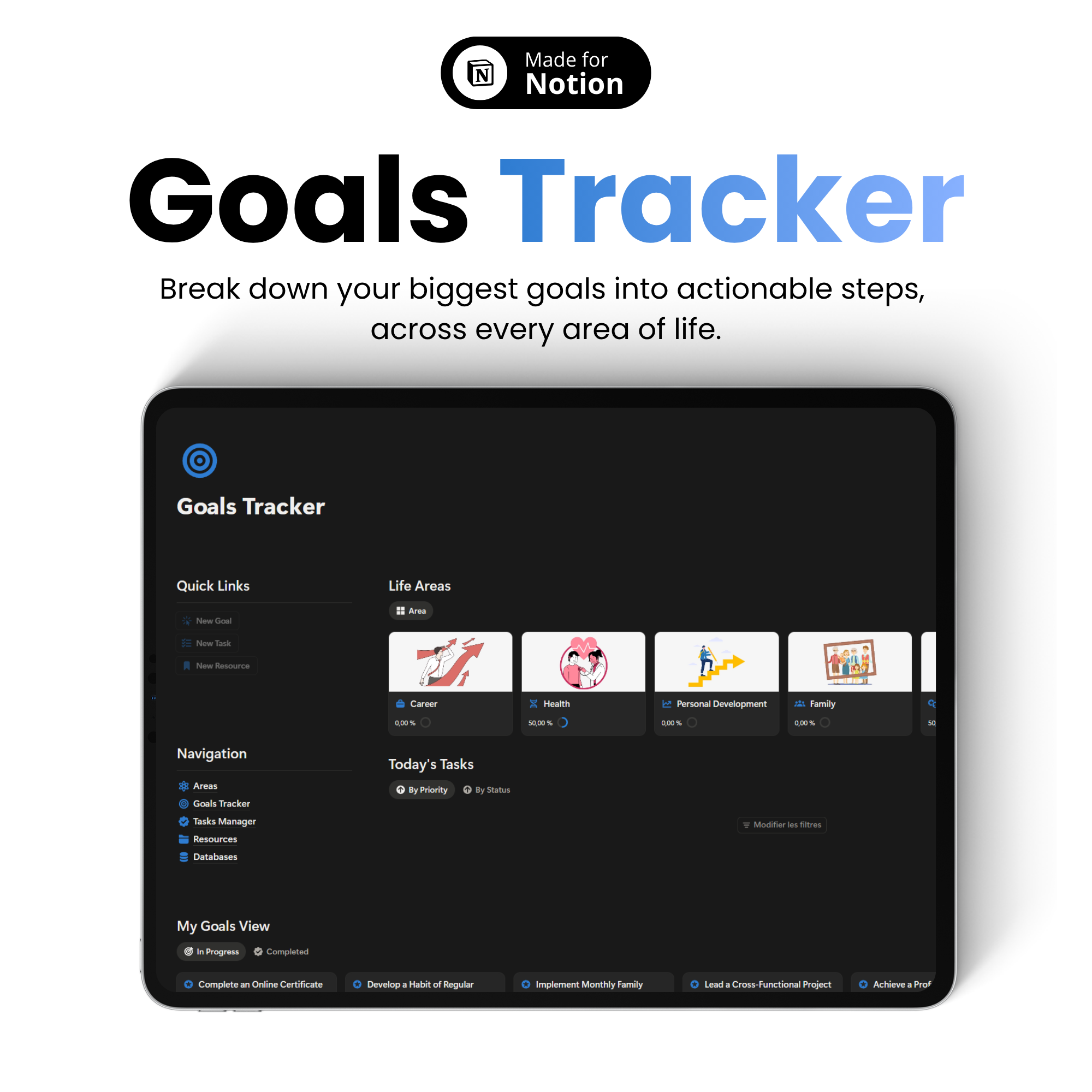 Goals Architect — free Notion template preview